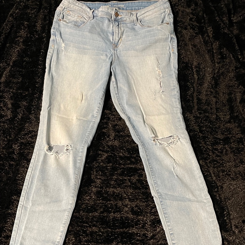 Old Navy Light Blue Ripped Skinny Jeans